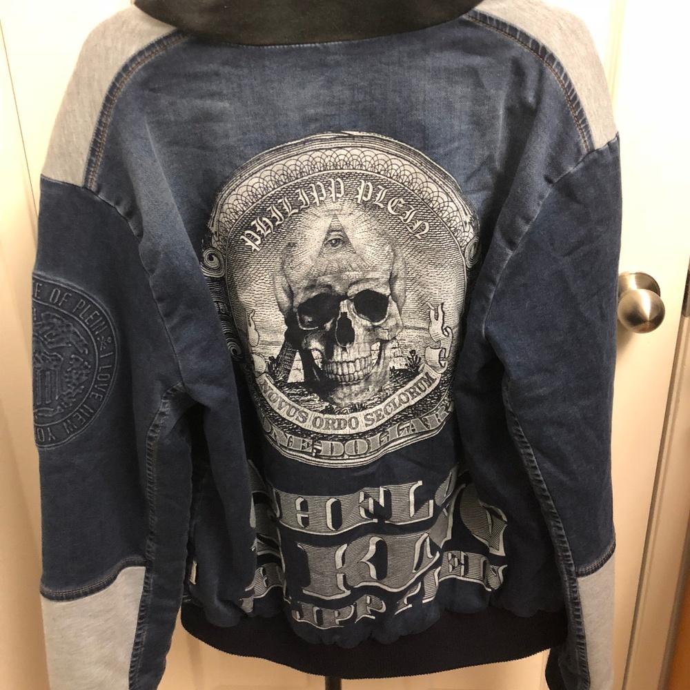 NEW Philipp Plein Men's DENIM JACKET "STATE"